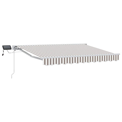 Manual Awning Frame with LEDs Light Grey and White 5 x 3 m