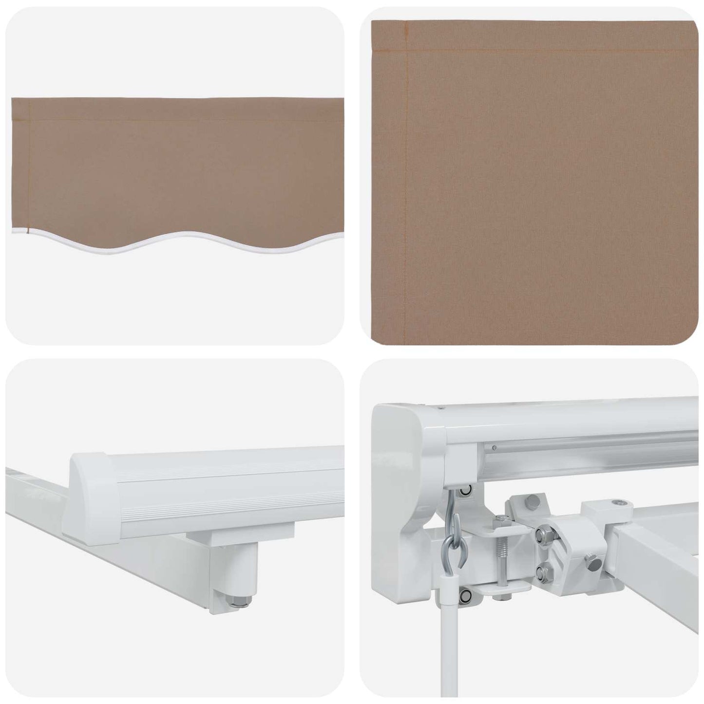 Manual Awning Frame with LEDs Taupe 5 x 3 m