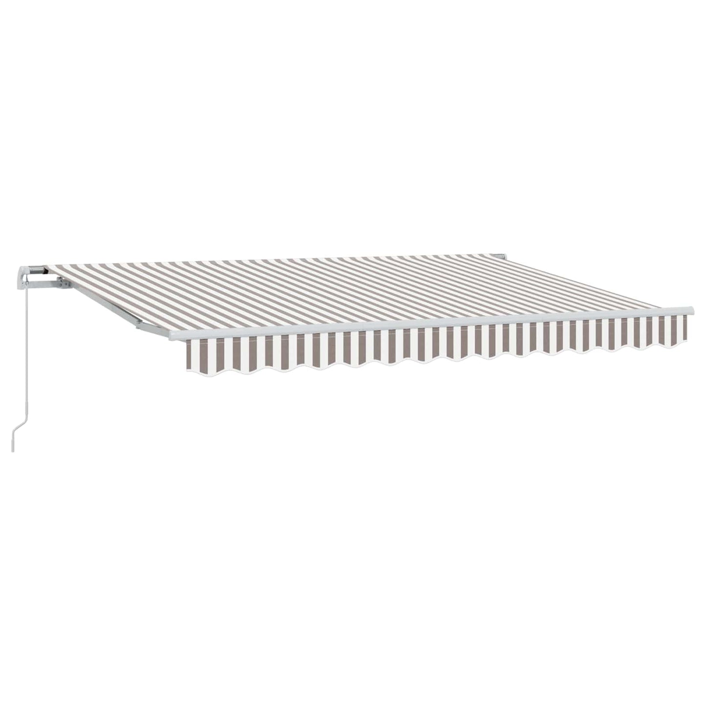 Retractable Awning Light Grey and White 500 x 350 cm