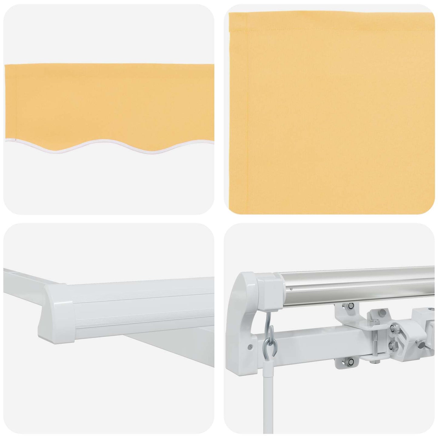 Retractable Awning Sand 500 x 350 cm Fabric and Aluminium