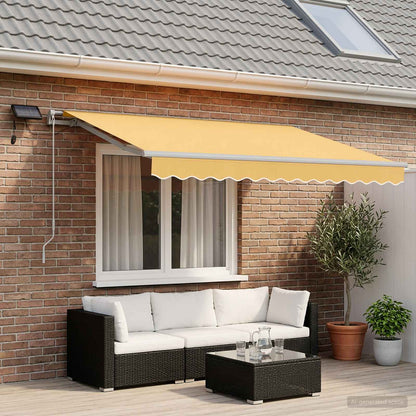 Retractable Awning Sand 500 x 350 cm Fabric and Aluminium