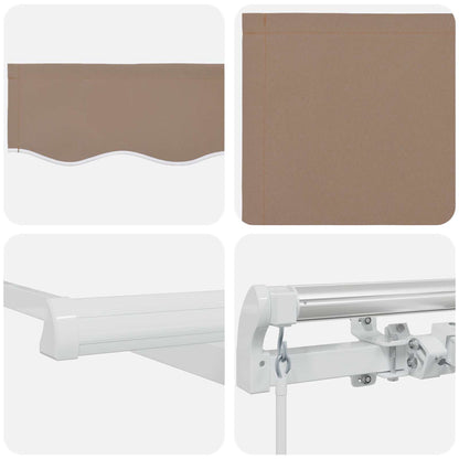 Retractable Awning Taupe 500 x 350 cm Fabric and Aluminium