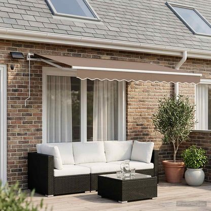 Retractable Awning Taupe 500 x 350 cm Fabric and Aluminium