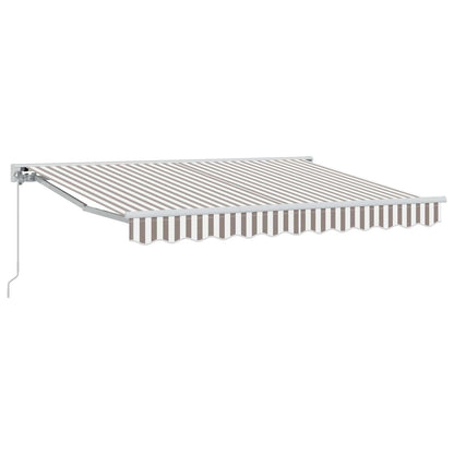 Manual Retractable Awning Light Grey and White 5 x 3.5 m