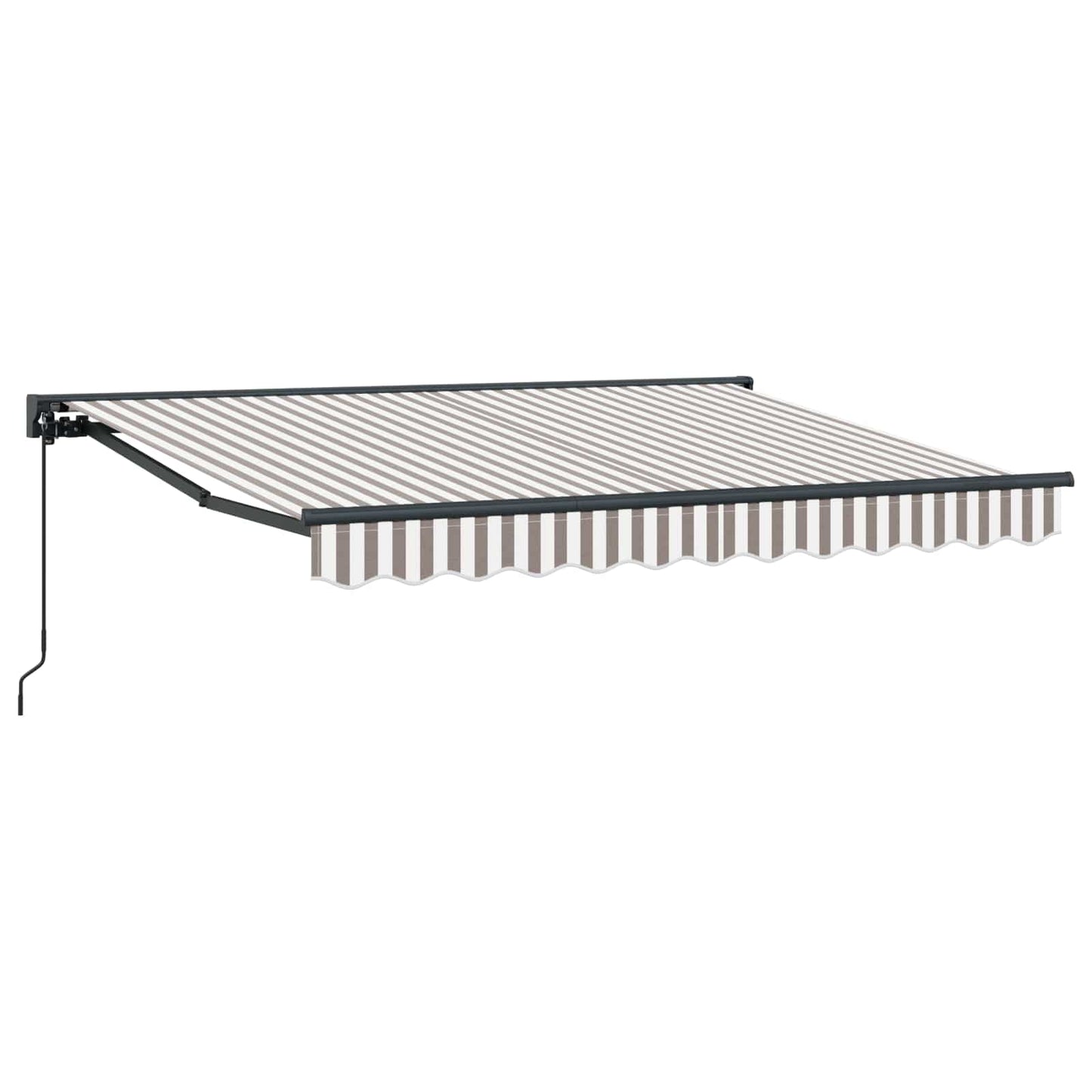 Manual Retractable Awning Light Grey and White 5 x 3.5 m