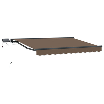 Manual Awning Frame with LEDs Taupe 5 x 3.5 m