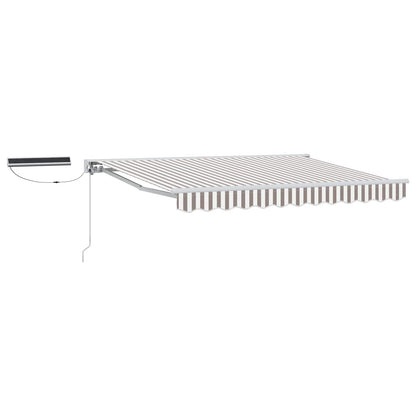 Electric Retractable Awning Light Grey and White 5 x 3.5 m