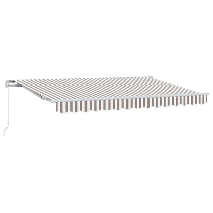 Retractable Awning Light Grey and White 600 cm