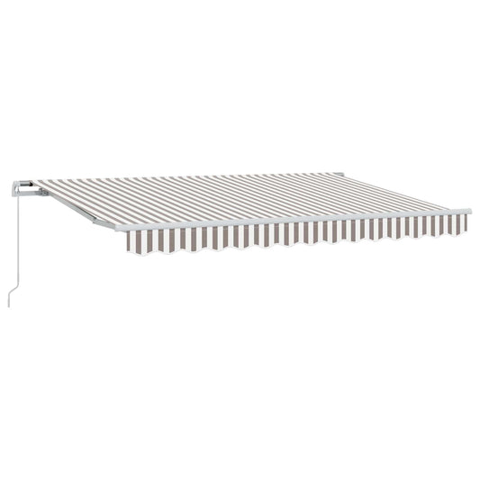 Retractable Awning Light Grey and White 600 cm