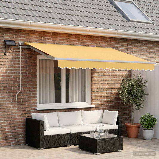 Retractable Awning Sand 600 x 350 cm Fabric and Aluminium