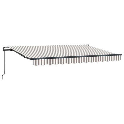 Retractable Awning Light Grey and White 600 x 350 cm