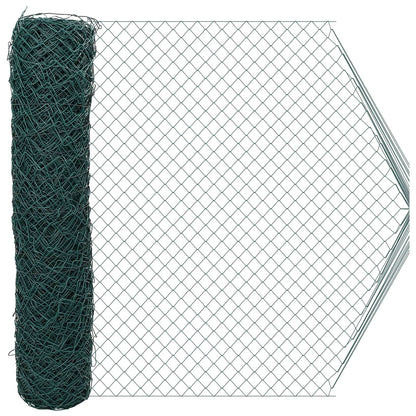 Chain Link Fence Green 2 x 10 m Steel