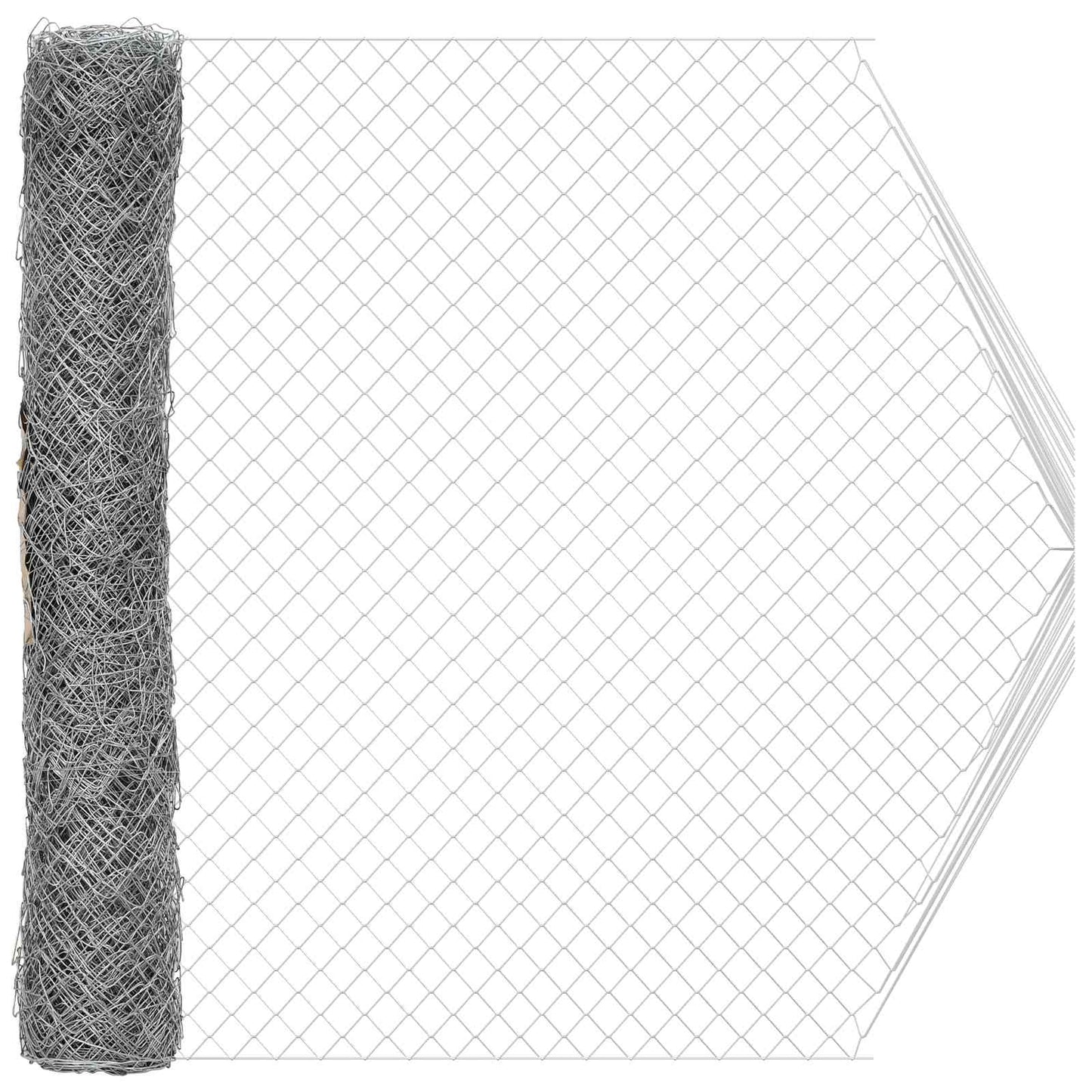 Chain Link Fence Galvanised 2 x 20 m Glass