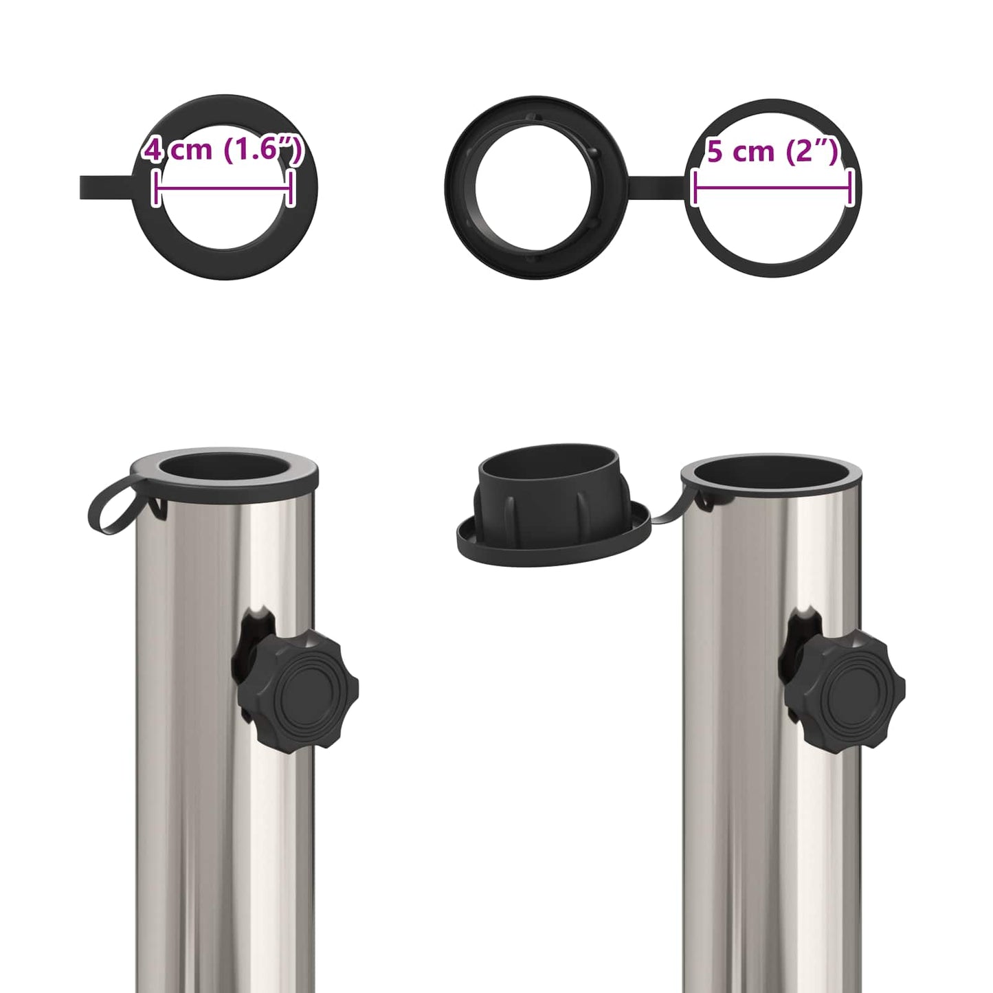 Parasol Base for 40-50 mm Pole 26.75 kg Black for 40-50 mm Pole