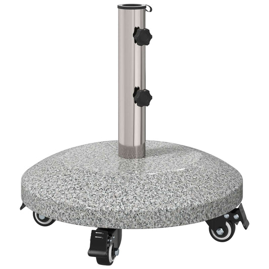 Granite Parasol Base with Wheels for 4-5 cm Pole 27.2 kg Grey