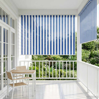 Outdoor Roller Blind 90% UV Block Blue and White Stripe HDPE