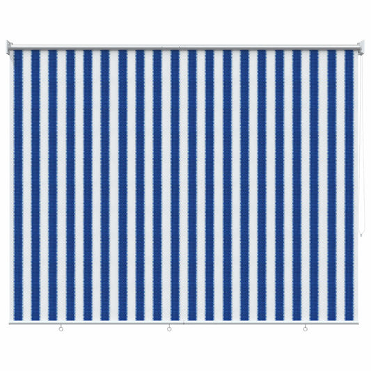 Outdoor Roller Blind 90% UV Block Blue and White Stripe HDPE