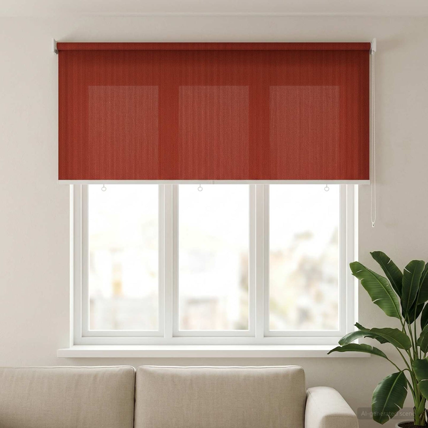 Outdoor Roller Blind 90% UV Block Terracota 120 x 140 cm HDPE