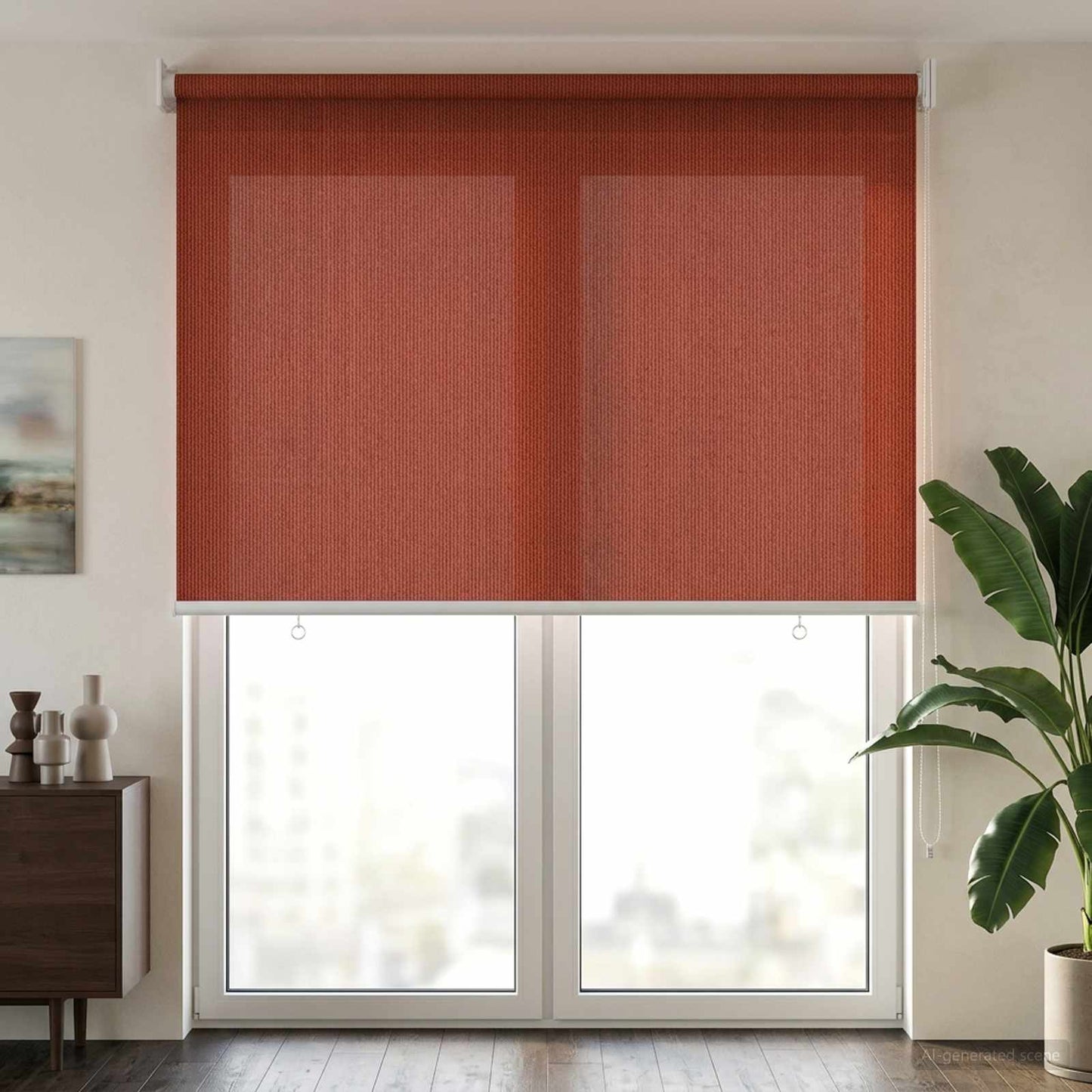 Outdoor Roller Blind 90% UV Block Terracota 100 x 230 cm HDPE