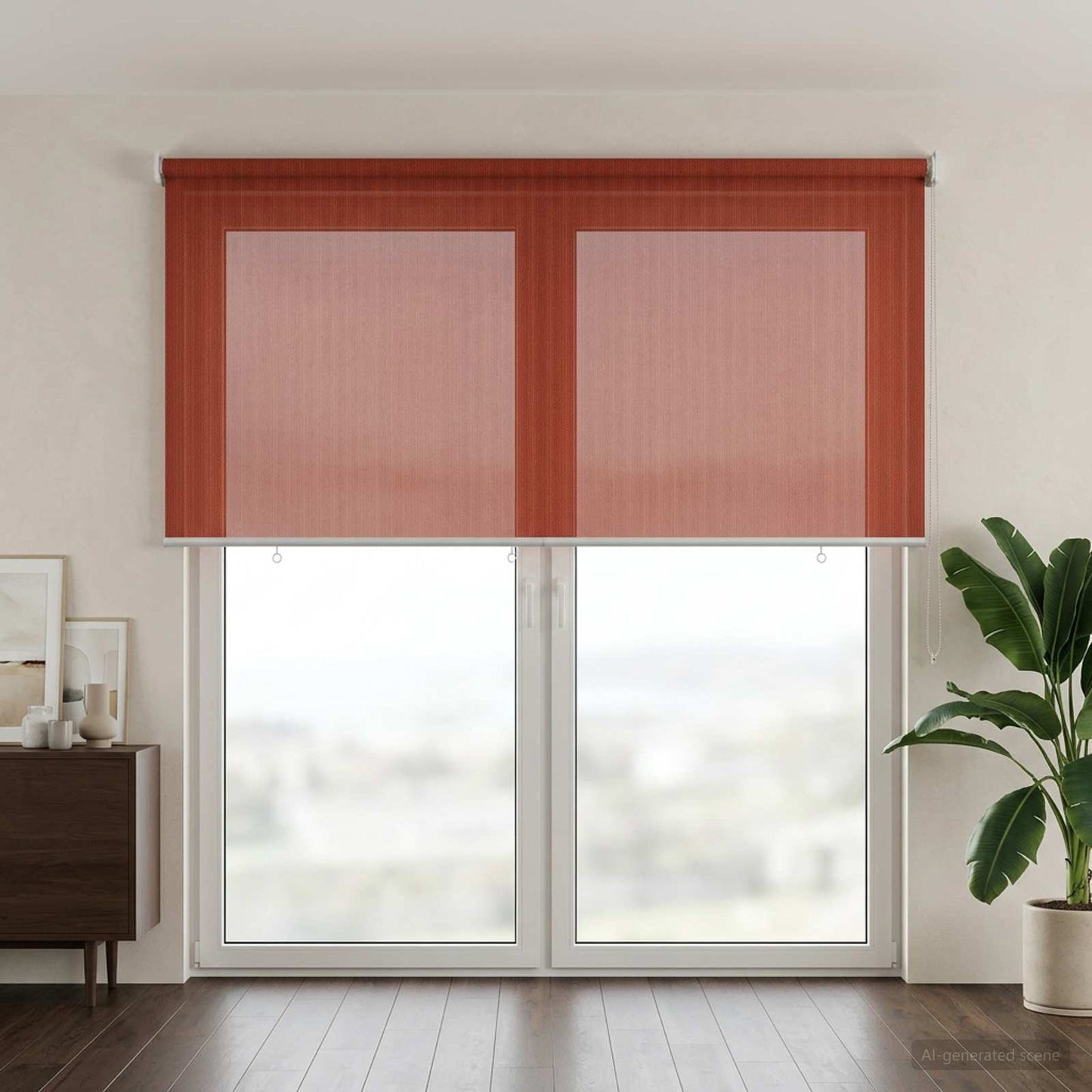 Outdoor Roller Blind 90% UV Block Terracota 180 x 230 cm HDPE