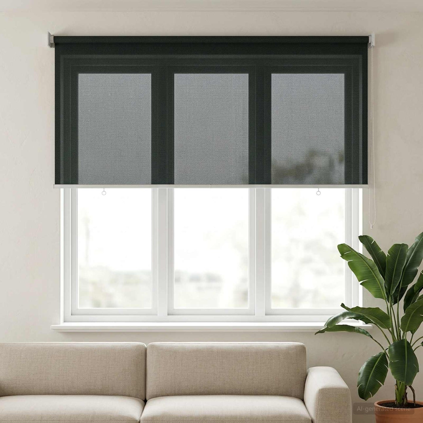 Outdoor Roller Blind 90% UV Block Dark Green 140 x 140 cm HDPE