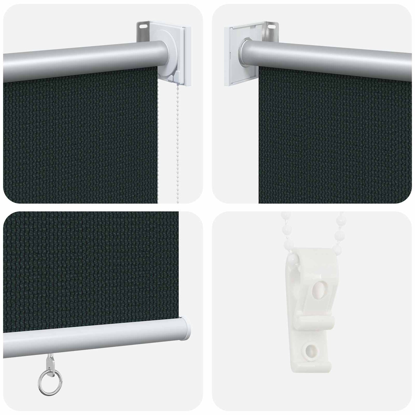 Outdoor Roller Blind 90% UV Block Dark Green 160 x 230 cm HDPE