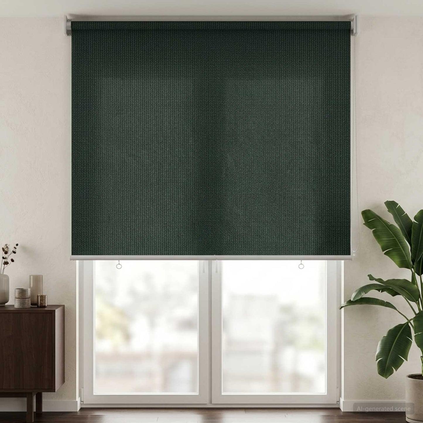 Outdoor Roller Blind 90% UV Block Dark Green 350 x 230 cm HDPE