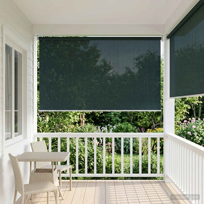 Outdoor Roller Blind 90% UV Block Dark Green 400 x 230 cm HDPE