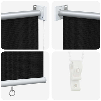 Outdoor Roller Blind 90% UV Block Black 80 x 140 cm HDPE