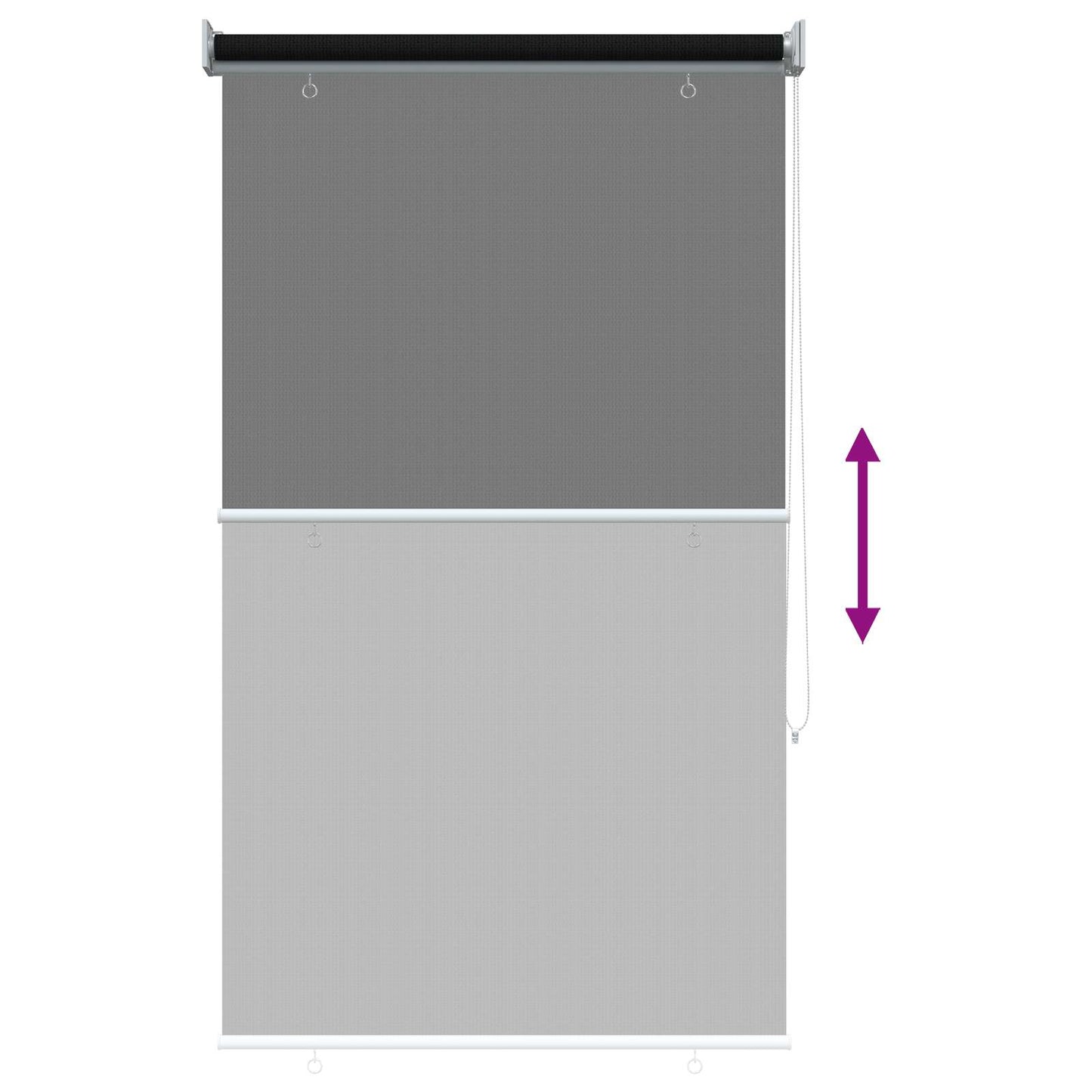 Outdoor Roller Blind 90% UV Block Black 80 x 140 cm HDPE