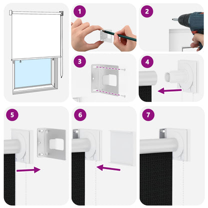 Outdoor Roller Blind 90% UV Block Black 200 x 140 cm HDPE