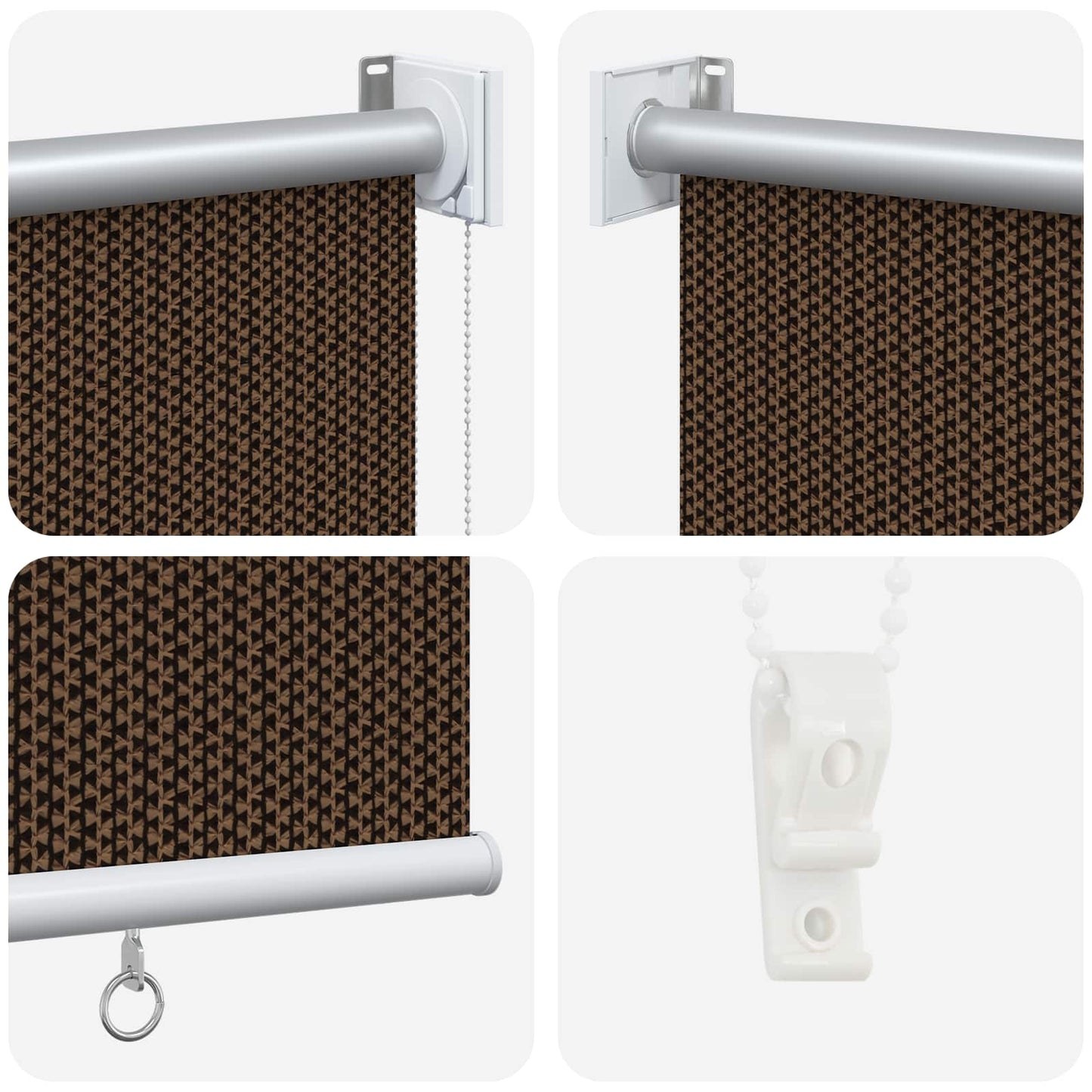 Outdoor Roller Blind 90% UV Block Brown 80 x 140 cm HDPE