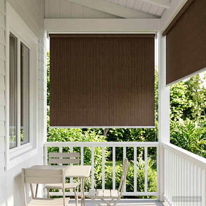 Outdoor Roller Blind 90% UV Block Brown 80 x 140 cm HDPE