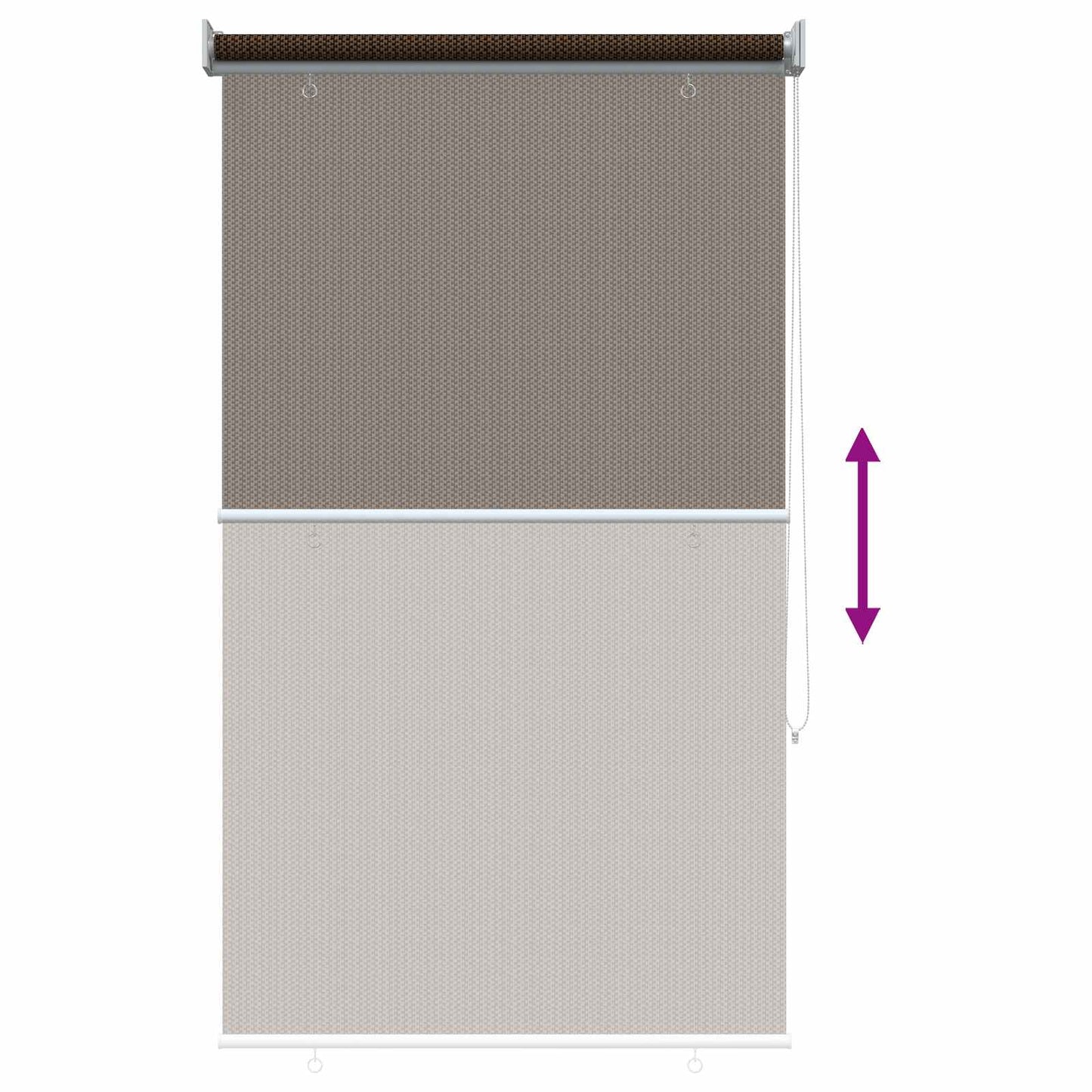 Outdoor Roller Blind 90% UV Block Brown 80 x 140 cm HDPE