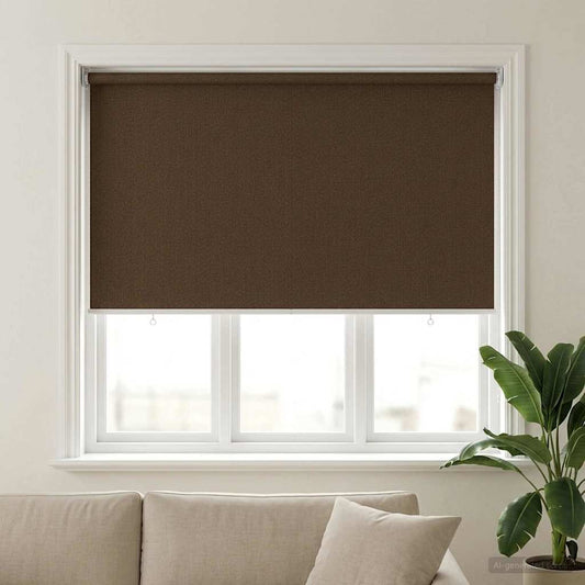Outdoor Roller Blind 90% UV Block Brown 140 x 140 cm HDPE