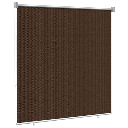 Outdoor Roller Blind 90% UV Block Brown 140 x 140 cm HDPE