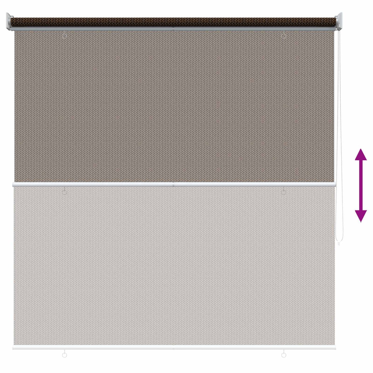 Outdoor Roller Blind 90% UV Block Brown 140 x 140 cm HDPE