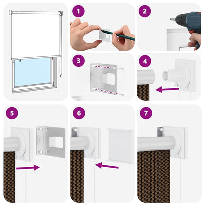 Outdoor Roller Blind 90% UV Block Brown 140 x 140 cm HDPE