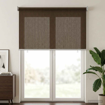Outdoor Roller Blind 90% UV Block Brown 80 x 230 cm HDPE