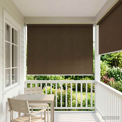 Outdoor Roller Blind 90% UV Block Brown 80 x 230 cm HDPE