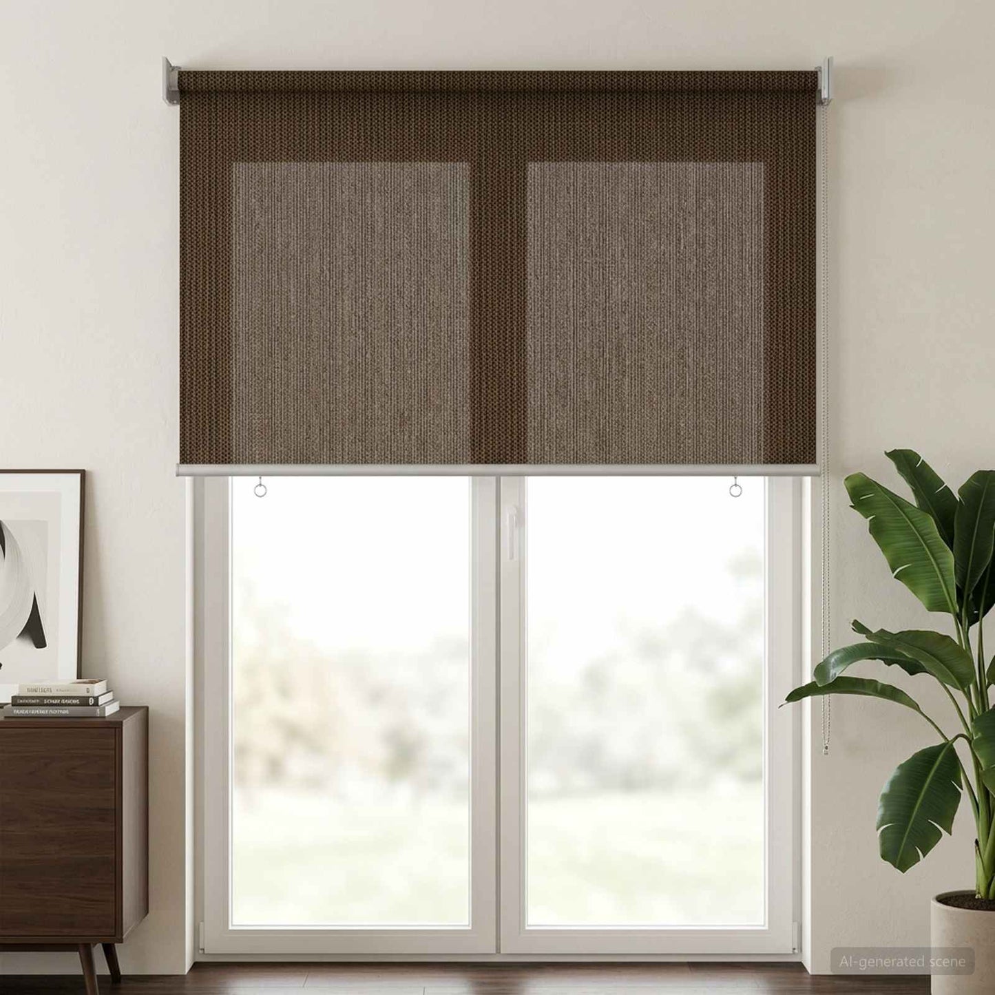 Outdoor Roller Blind 90% UV Block Brown 120 x 230 cm HDPE