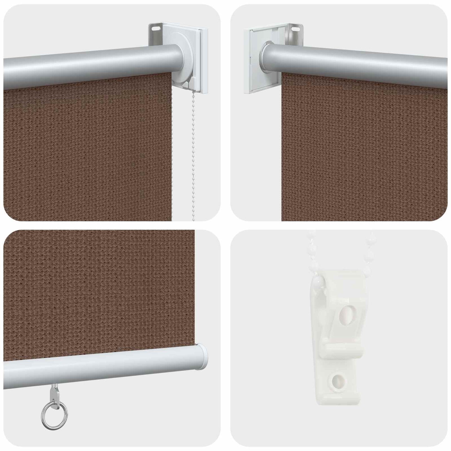 Outdoor Roller Blind 90% UV Block Taupe 60 x 140 cm HDPE