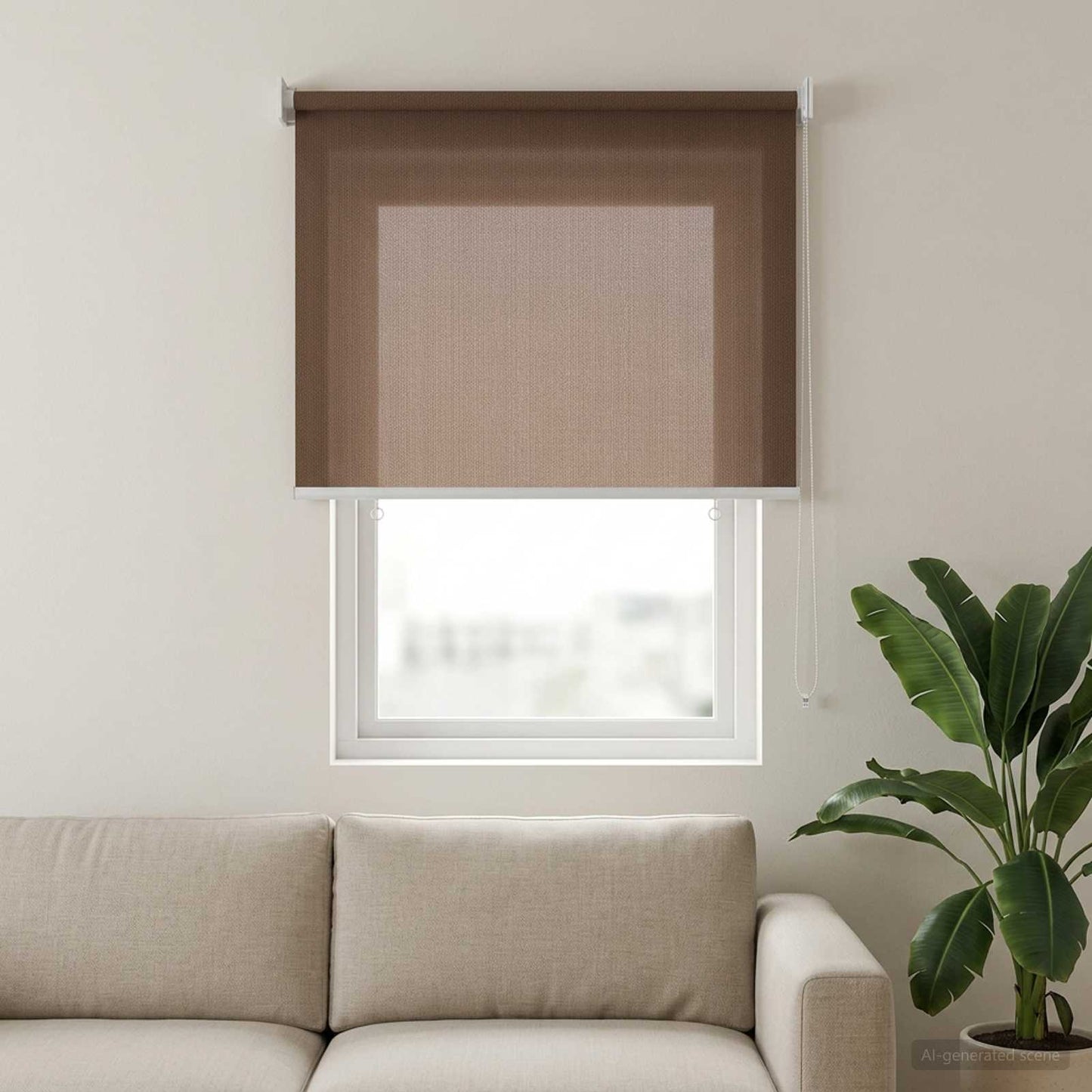 Outdoor Roller Blind 90% UV Block Taupe 100 x 140 cm HDPE