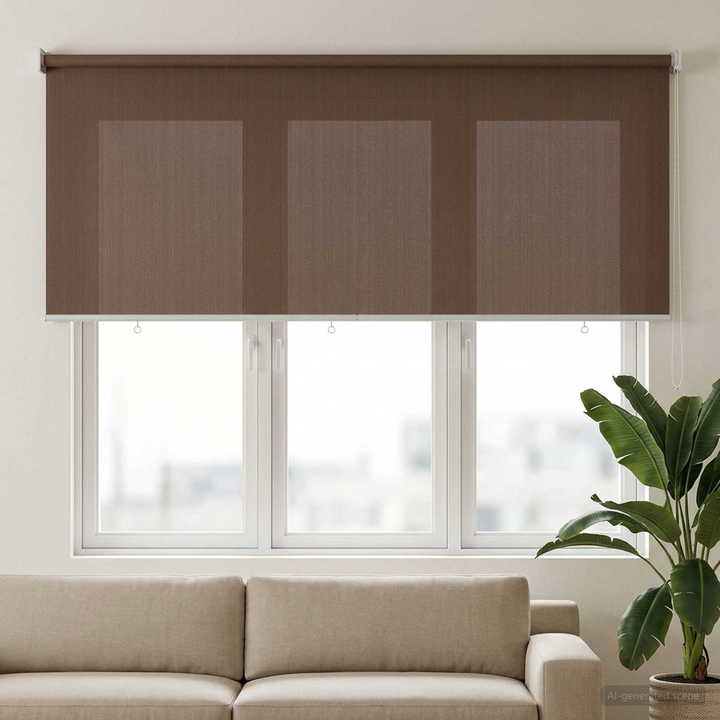 Outdoor Roller Blind 90% UV Block Taupe 120 x 140 cm HDPE