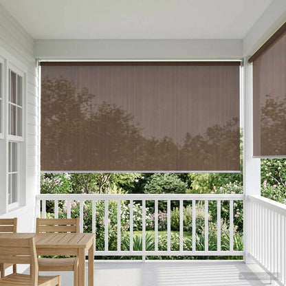 Outdoor Roller Blind 90% UV Block Taupe 200 x 140 cm HDPE