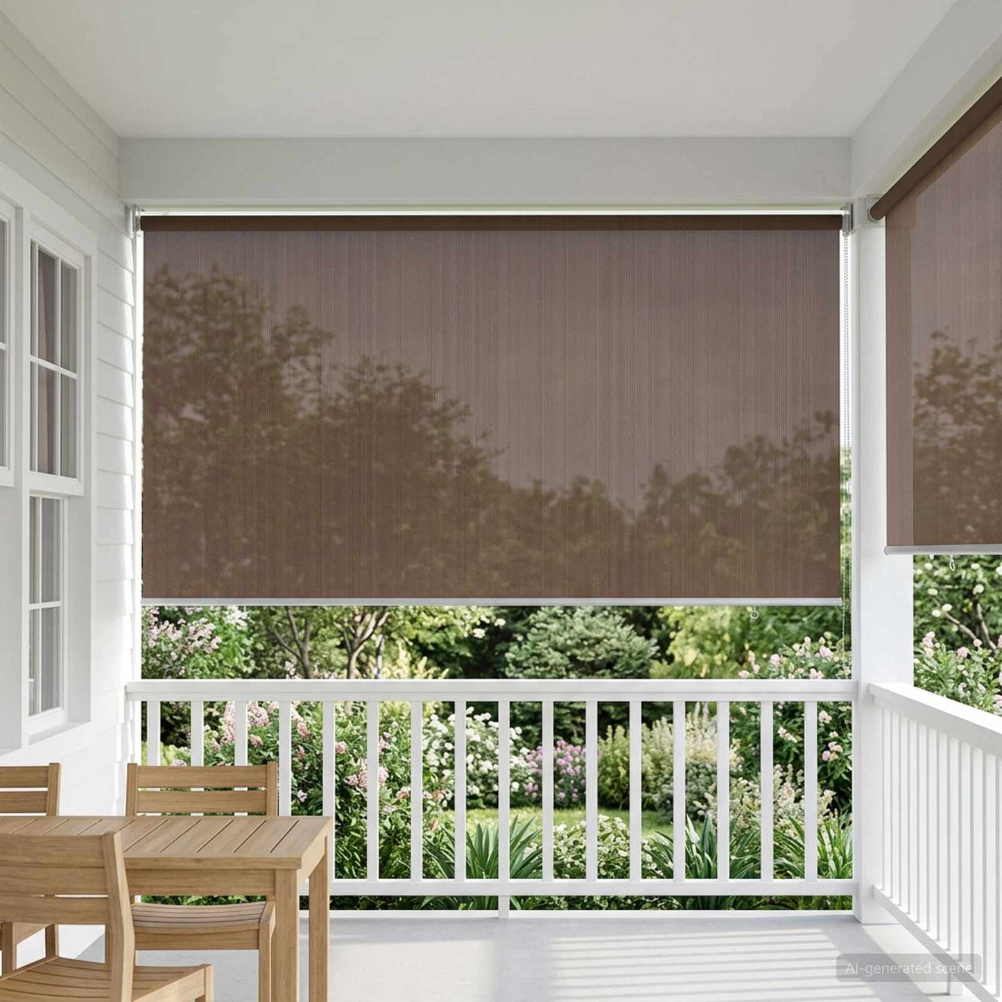 Outdoor Roller Blind 90% UV Block Taupe 180 x 230 cm HDPE