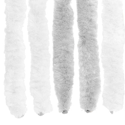 Insect Curtain Chenille Light Grey and White 90 x 220 cm