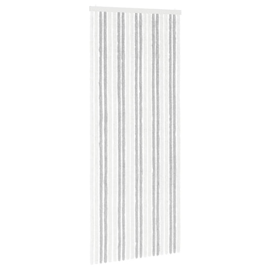 Insect Curtain Chenille Light Grey and White 90 x 220 cm