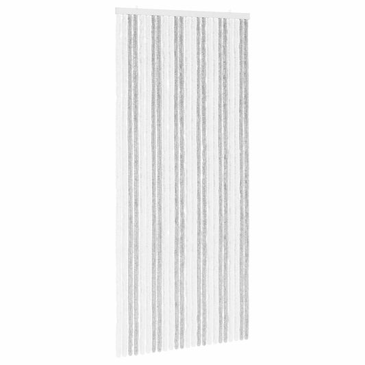 Insect Curtain Chenille Light Grey and White 100 x 220 cm