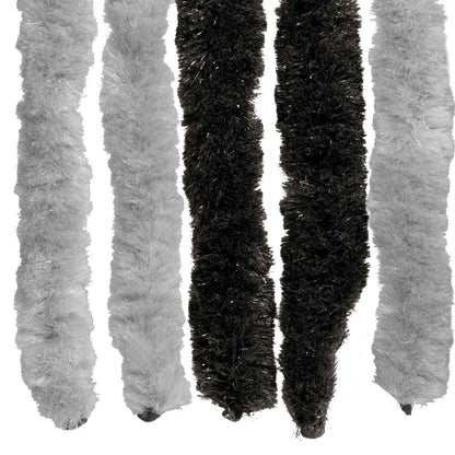 Insect Curtain Chenille Grey and Black 100 x 220 cm 100% PP